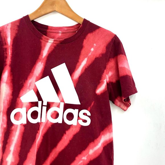 ADIDAS Go To Tee Red Tie Dye Short Sleeve Shirt - Picture 7 of 14